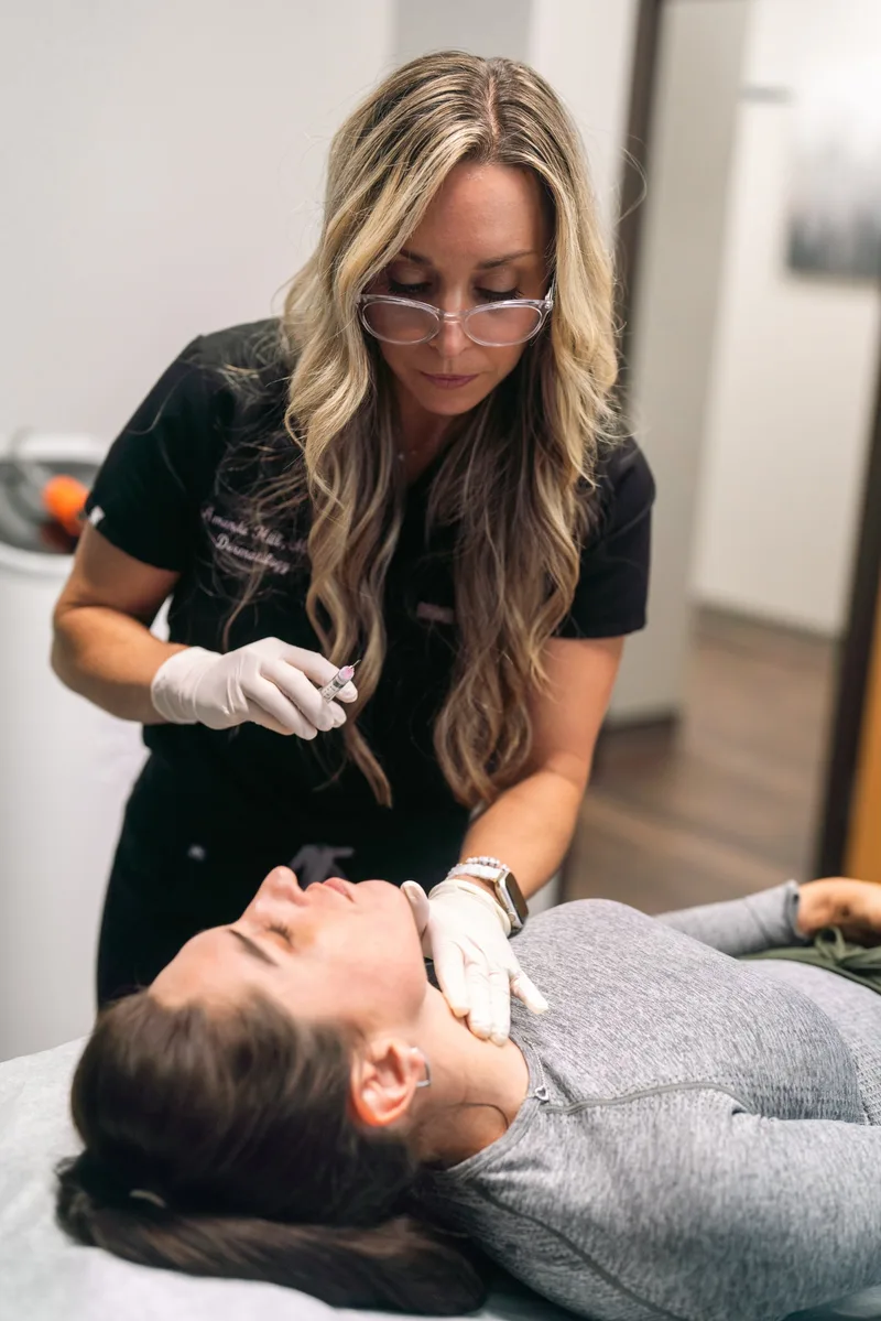 Dr. Amanda Hill consulting with a patient